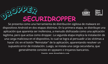 NUEVA AMENAZA PARA DISPOSITIVOS ANDROID DE TIPO DROPPER DENOMINADO SECURIDROPPER