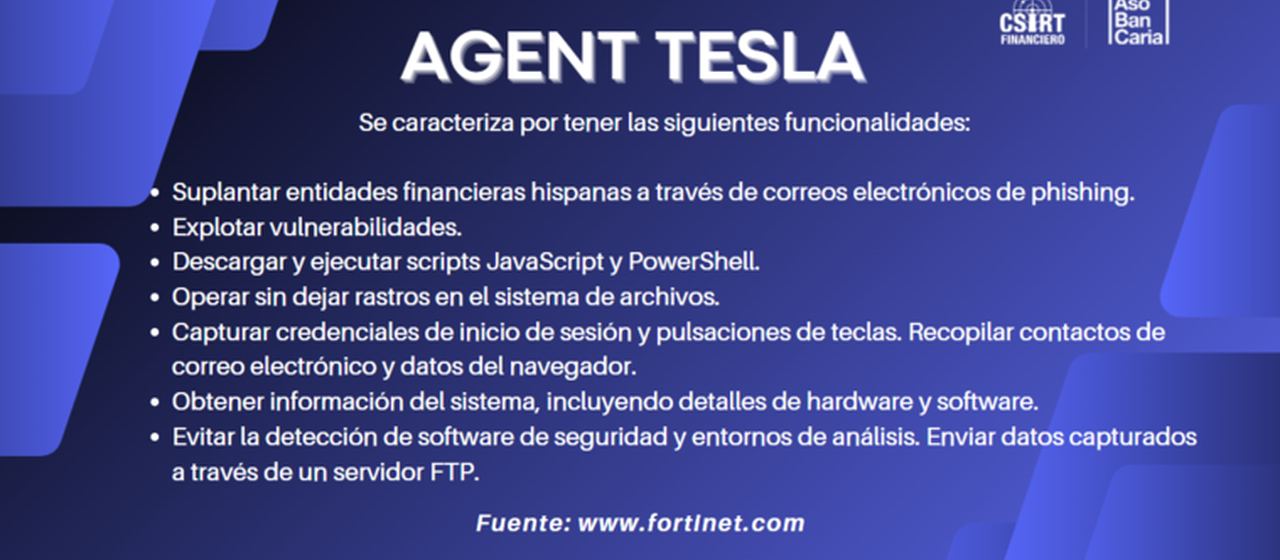 NUEVA CAMPAÑA DE AGENT TESLA DIRIGIDA A PAÍSES HISPANOS