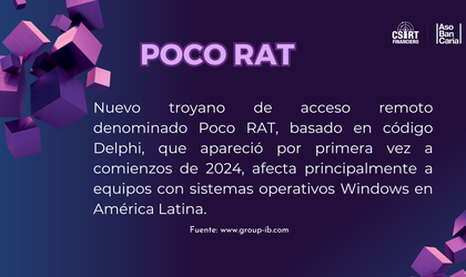 NUEVO TROYANO DE ACCESO REMOTO DENOMINADO POCO RAT